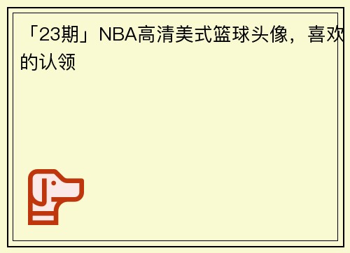 「23期」NBA高清美式篮球头像，喜欢的认领